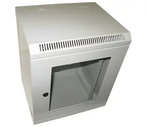 XtendLan Skříň 10" 9U 280×350 mm šedá / Nástěnný rozvaděč / prosklené dveře