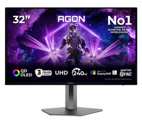31.5" AOC AG326UZD2 černá / Monitor / QD-OLED / 3840x2160 / 240Hz / HDMI+DP+USB-C 65W