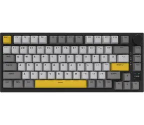 Ajazz AK820 Pro černo-šedo-žlutá / Herní klávesnice / mechanická / Flying Fish Switch / RGB / BT/2,4GHz/USB-C