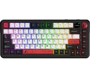 Ajazz AK820 MAX PLUS černo-šedá / Klávesnice / mechanická / Hot-swap / BT / 2.4 GHz / displej