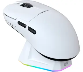 Ajazz AJ159 PRO bílá / Bezdrátová herní myš / PixArt PAW3395 / 26000 DPI / 8000 Hz / dokovací stanice