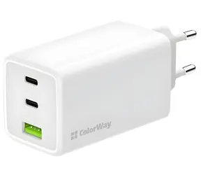 Colorway GaN 100W bílá / Síťová nabíječka / 2x USB-C / 1x USB-A / PD / PPS