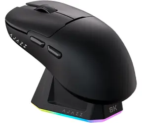 Ajazz AJ159 PRO černá / Bezdrátová herní myš / PixArt PAW3395 / 26000 DPI / 8000 Hz / dokovací stanice