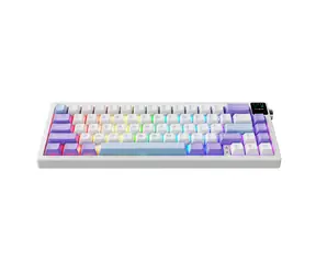 Ajazz AK650 Dream Weaver fialovo-bílo-modrá / Herní klávesnice / mechanická / RGB / 65% / drátová