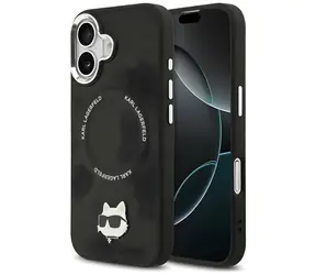 Karl Lagerfeld Choupette Pin černá / Zadní kryt / MagSafe / iPhone 17