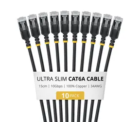 StarTech CAT6a Ultra Slim bílá / Patch kabel / RJ-45 / 0,15 m / 10 ks