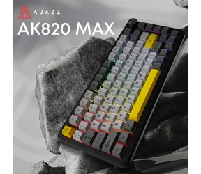 Ajazz AK820 MAX černo-šedo-žlutá / Herní klávesnice / mechanická / Magnetic Switch / drátová / RGB