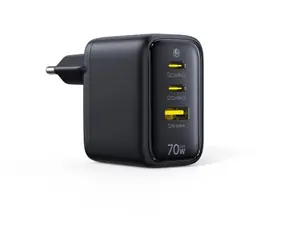 Baseus EnerFill FE22 černá / Nabíječka do sítě / 70 W / 2x USB-C / 1x USB-A
