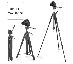 Hama Action Smart 165 3D černá / Stativ / 165 cm / 3D hlava / nosnost 4 kg / s držákem telefonu