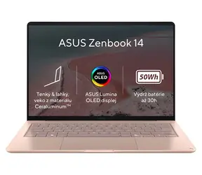 ASUS Zenbook 14 korálová / Notebook / 14" WUXGA / Qualcomm Snapdragon X1-26-100 / 8GB / 256GB SSD / W11H