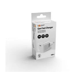 Solight USB-C GaN nabíječka 33W bílá / Nabíječka / PD 3.0 / QC 4+