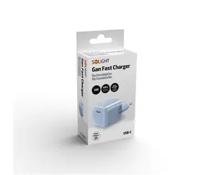 Solight USB-C GaN nabíječka 33W modrá / Nabíječka / PD 3.0 / QC 4+