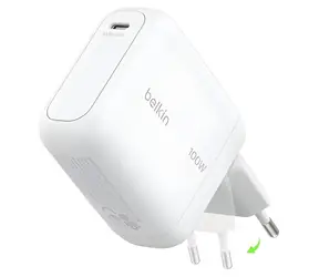 Belkin BOOST CHARGE charger bílá / Nabíječka / USB-C / 100W / GaN / skládací zástrčka