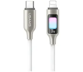 USAMS SJ749 Titanium / Datový kabel / USB-C – Lightning / 30W / 1,2 m