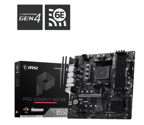 MSI PRO B550M-P WIFI6E / Základní deska / AMD B550 / socket AM4 / 4x DDR4 / Wi-Fi 6E / GLAN / mATX