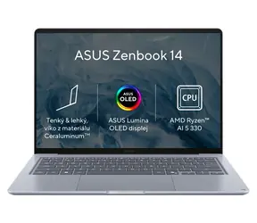 ASUS Zenbook 14 UX3480KA modrá / Notebook / 14" WUXGA OLED / Ryzen AI 5 330 / 16GB / 512GB SSD / Radeon 820M / W11H