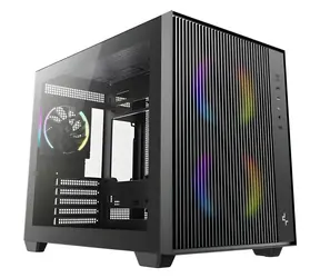 DEEPCOOL CG330 MESH 3F černá / PC skříň / mATX / Temperované sklo / 1x 120mm ARGB / 2x 140mm ARGB