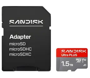 SanDisk Ultra Plus microSDXC 1,5 TB / Paměťová karta microSD / UHS-I / Class 10, U1 / čtení: až 150 MB/s / A1