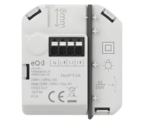 Homematic IP Spínací akční člen s tlačítkovým vstupem (6A) / Zápustná montáž