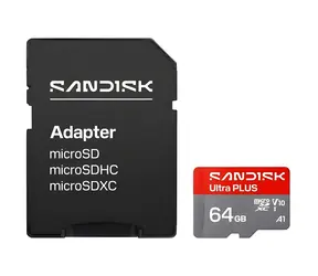 SanDisk Ultra Plus microSDXC 64GB / Paměťová karta / Class 10 / UHS-I / U1 / A1 / čtení až 150 MB/s