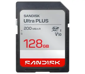 SanDisk Ultra Plus SDXC 128GB / Paměťová karta / UHS-I U1 / Class 10 / 200MB/s