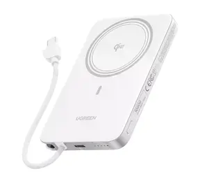 Ugreen 75983B MagFlow Air bílá / Powerbanka / Magnetická / 10000 mAh / Qi2 15W / USB-C