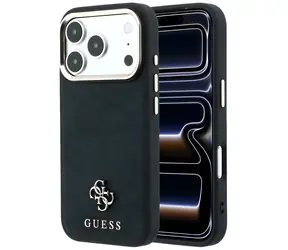 Guess Saffiano Small 4G Classic Logo MagSafe černá / Zadní kryt / iPhone 18 Pro, 17 Pro / MagSafe