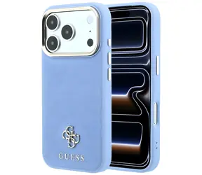 Guess Saffiano Small 4G Classic Logo MagSafe světle modrá / Zadní kryt / iPhone 18 Pro Max, 17 Pro Max / MagSafe