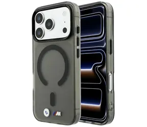 BMW M IML Frosted Metal Logo & Trims černá / Zadní kryt / MagSafe / iPhone 17 Pro Max / 18 Pro Max