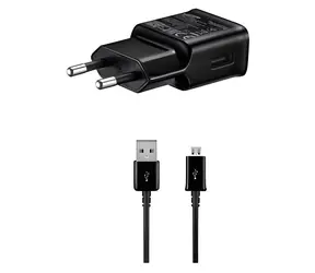 Samsung EP-TA200EBE + ECB-DU4EBE černá / Cestovní nabíječka / USB / 15W / vč. microUSB kabelu / Bulk