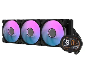 darkFlash DH360D v2 černá / AiO chladič CPU / 3x 120 mm / Segmentový displej / ARGB podsvícení / 30 dB / Intel + AMD
