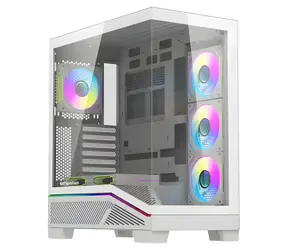 darkFlash K430 bílá / Skříň PC / ATX / 6 ventilátorů / tvrzené sklo / vertikální GPU