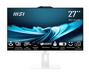 MSI PRO AP272P 14M-1086XEU bílá / All-in-one počítač / 27" FHD / Intel Core i3-14100 / 16GB / 512GB SSD / Bez OS