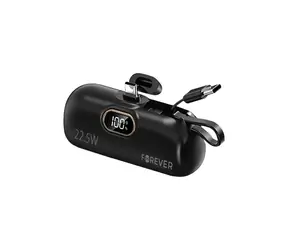 Forever MTB-100 5000 mAh 22.5W USB-C / Mini power banka / Kapacita 5000 mAh / Rychlé nabíjení 22.5 W / USB-C 