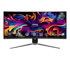 34" MSI MAG 341CQP QD-OLED černá / LED / 3440 x 1440 / OLED / 21:9 / 0.03ms / 1.5M:1 / 250cd-m2 / HDMI+DP+USBC / VESA  
