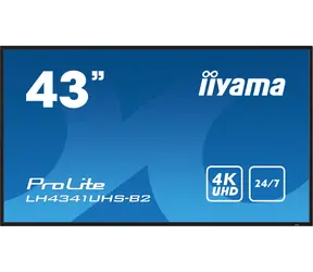43" IIYAMA ProLite LH4341UHS-B2 černá / IPS / 3840x2160 / 16:9 / 8ms / 1200:1 / 500cd / repro / VGA / HDMI 