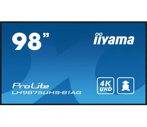 98" IIYAMA ProLite LH9875UHS-B1AG černá / IPS / 3840x2160 / 16:9 / 8ms / 1200:1 / 500cd / repro / VGA / DVI / HDMI / DP