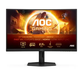 27" AOC Gaming C27G4ZXU černá / VA / 1920x1080 / 16:9 / 1ms / 80mil:1 / 300cd-m2 / HDMI + DP / VESA