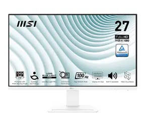 27" MSI PRO MP273AW bílá / 1920 x 1080 / IPS / 16:9 / 1ms / 1000:1 / 300cd-m2 / DP+HDMI+VGA / VESA