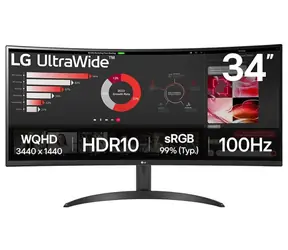 34" LG UltraWide 34WR50QK-B / VA / 3440x1440 / 21:9 / 3000:1 / 5ms / 300cd-m2 / HDMI / DP / VESA
