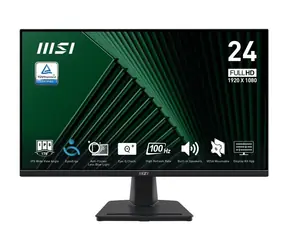 23.8" MSI Pro MP245G černá / IPS / 1920 x 1080 / 16:9 / 1ms / 1300:1 / 300cd-m2 / HDMI + DP + VGA / VESA 