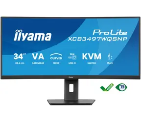 34" IIYAMA Prolite XCB3497WQSNP-B1 černá / VA / 3440x1440 / 21:9 / 0.4ms / 3000:1 / 350cd / HDMI+DP+USB-C / repro