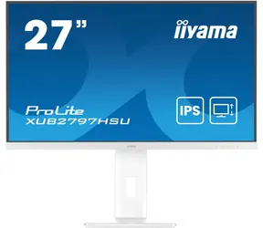27" IIYAMA ProLite XUB2797HSU-W2 bílá / IPS / 1920x1080 / 16:9 / 1ms / 1000:1 / 300cd / repro / HDMI / DP