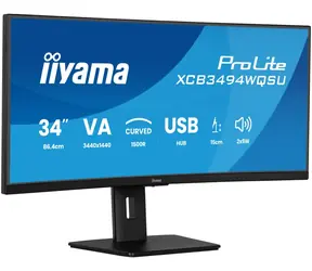 34" IIYAMA Prolite XCB3494WQSU-B1 černá / VA / 3440x1440 / 21:9 / 0.4ms / 3000:1 / 350cd / HDMI+DP / repro