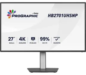 27" IIYAMA ProGraphic HB2701UHSNP-B1 černá / LED / IPS / 3840 x 2160 / 16:9 / 4 ms / 3000:1 / 450cd-m2 / VESA