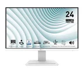 24" MSI PRO MP243XWDE bílá / FHD / IPS / 16:9 / 1ms / 1000:1 / 300cd-m2 / HDMI+DP / VESA