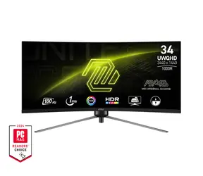 34" MSI MAG 345CQRDE černá / UWQHD / VA / 16:9 / 1s / 3000:1 / 300cd-m2 / HDMI+DP / VESA