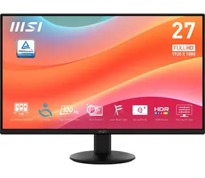 27" MSI PRO MP272L černá / FHD / IPS / 16:9 / 1ms / 1300:1 / 250cd-m2 / HDMI+DP / VESA