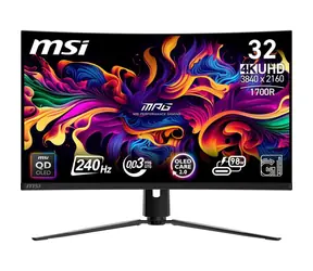 31.5" MSI MPG 321CURXDE QD-OLED černá / 3840 x 2160 / QD-OLED / 16:9 / 0.03ms / 1500000:1 / 250cd-m2 / HDMI + DP + USB-C