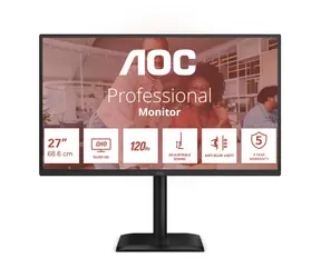 27" AOC Q27E4CV černá / IPS / 2560x1440 / 16:9 / 4ms / 1500:1 / 350cd-m2 / HDMI + DP + USB-C / VESA